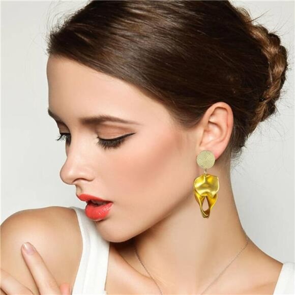 Statement Floral Tassel Earrings – Bold Lightweight Dangle Earrings - Picture 3 of 4